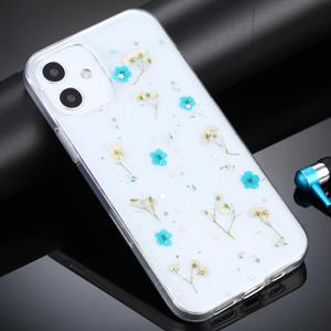 huismerk Gypsophila Bloemen Patroon TPU Beschermhoes voor iPhone 12 mini(Groen)