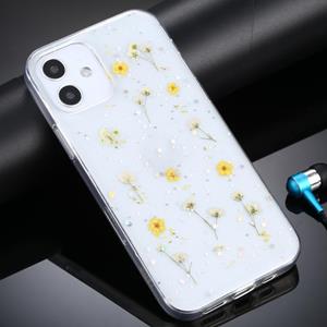 huismerk Gypsophila Bloemen Patroon TPU Beschermhoes voor iPhone 12 mini (Geel)