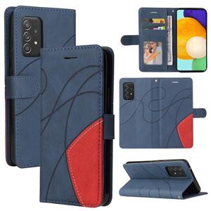 huismerk Voor Samsung Galaxy A52 5G / 4G Dual-Color Splicing Horizontale Flip PU Lederen Case met Houder & Card Slots & Portemonnee