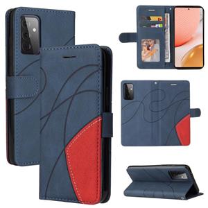 huismerk Voor Samsung Galaxy A72 5G / 4G Dual-Color Splicing Horizontale Flip PU Lederen Case met Houder & Card Slots & Portemonnee