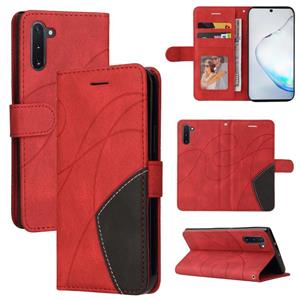 huismerk Voor Samsung Galaxy Note10 Dual-Color Splicing Horizontale Flip PU Lederen Case met Houder & Card Slots & Portemonnee