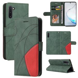 huismerk Voor Samsung Galaxy Note10 Dual-Color Splicing Horizontale Flip PU Lederen Case met Houder & Card Slots & Portemonnee