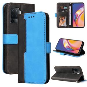 Voor Oppo A94 4G / F19 PRO / RENO5 F Zakelijke Stikselkleur Horizontale Flip PU-lederen tas met houder & kaartslots & fotolijst & lanyard