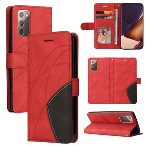 huismerk Voor Samsung Galaxy Note20 Dual-Color Splicing Horizontale Flip PU Lederen Case met Houder & Card Slots & Portemonnee