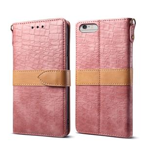 huismerk Lederen beschermhoes voor iPhone 6 plus & 6s plus (roze)