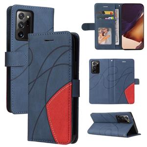 huismerk Voor Samsung Galaxy Note20 Ultra Dual-Color Splicing Horizontale Flip PU Lederen Case met Houder & Card Slots & Portemonnee