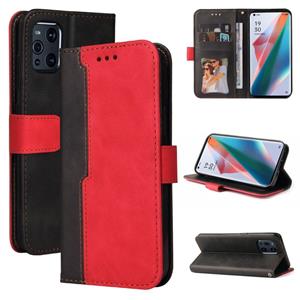 huismerk Voor Oppo Vind X3 / X3 Pro Business Stitching-Color Horizontale Flip PU Lederen Case met Houder & Card Slots & Fotolier & Lanyard