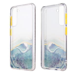 huismerk Voor Samsung Galaxy S21 5G Marble Texture TPU + PC Protective Case(Groen)