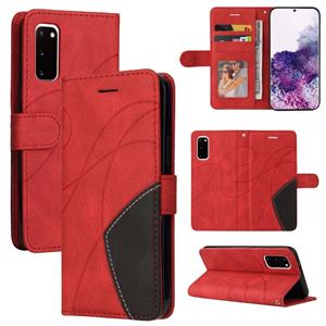 huismerk Voor Samsung Galaxy S20 Dual-Color Splicing Horizontale Flip PU Lederen Case met Houder & Card Slots & Portemonnee