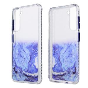 huismerk Voor Samsung Galaxy S21+ 5G Marble Texture TPU + PC Protective Case(Paars)