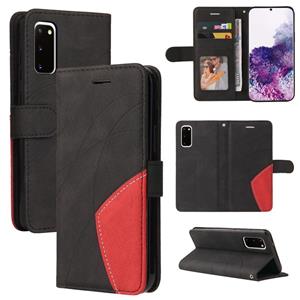 huismerk Voor Samsung Galaxy S20 Dual-Color Splicing Horizontale Flip PU Lederen Case met Houder & Card Slots & Portemonnee (Zwart)