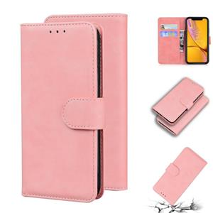 huismerk Huid voelt pure kleur flip lederen telefooncase voor iPhone XR