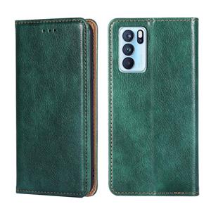 huismerk For OPPO Reno6 Pro 5G Gloss Oil Solid Color Magnetic Leather Phone Case(Green)