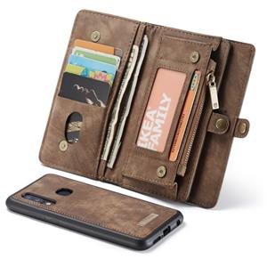 CaseMe-008 Afneembare multifunctionele retro mat horizontale flip lederen koffer voor Galaxy A20 / M10S met kaartsleuf & houder & rits portemonnee &