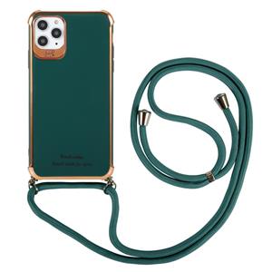 huismerk Galvaniseren TPU vierhoek schokbestendige beschermhoes met lanyard voor iPhone 12 mini