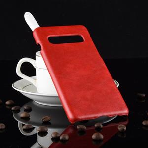 huismerk Schokbestendige Litchi textuur PC + PU Case voor Galaxy S10 (rood)