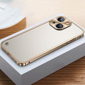 huismerk Metalen frame Frosted Case voor iPhone 13 Mini