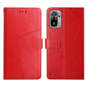 huismerk Voor Xiaomi Redmi Note 10 4G Y Stiksel Horizontaal Flip Leather Phone Case