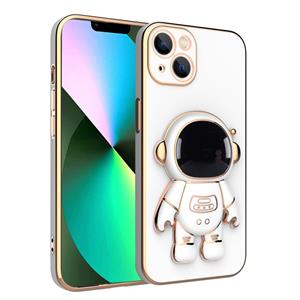 huismerk Plating Astronaut Holder Telefoonhoesje voor iPhone 13 Pro Max