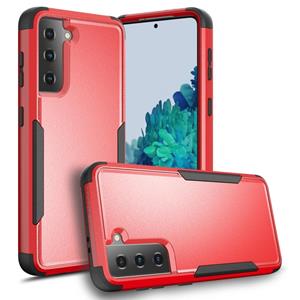 huismerk Voor Samsung Galaxy S21 5G TPU + PC Shockproof Beschermhoes (Rood + Zwart)