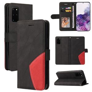 huismerk Voor Samsung Galaxy S20 + Dual-Color Splicing Horizontale Flip PU Lederen Case met Houder & Card Slots & Portemonnee (Zwart)