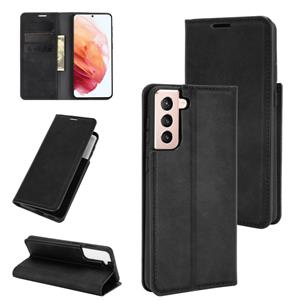 huismerk Voor Samsung Galaxy S21 Plus 5G Retro-skin Business Magnetic Suction Leather Case met houder & Kaart Slots & Portemonnee (Zwart)