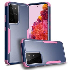 huismerk Voor Samsung Galaxy S21 Ultra 5G TPU + PC Shockproof Beschermhoes (Royal Blue + Pink)