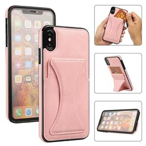 huismerk Ultradunne schokbestendige beschermhoes met houder voor iPhone XS MAX (ROSE GOUD)