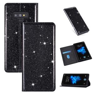 huismerk Voor Samsung Galaxy Note 9 Ultrathin Glitter Magnetic Horizontal Flip Leather Case met Holder & Card Slots(Zwart)