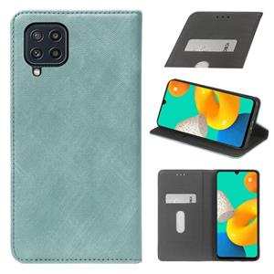 huismerk Voor Samsung Galaxy M32 Doek Textuur Retro Horizontale Flip PU Lederen Schokbestendig Case met Houder & Card Slot