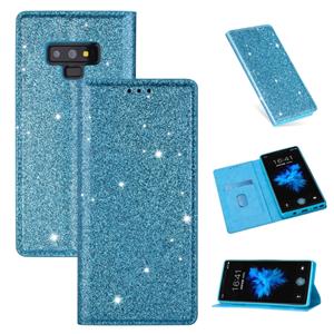 huismerk Voor Samsung Galaxy Note 9 Ultrathin Glitter Magnetic Horizontal Flip Leather Case met Holder & Card Slots (Sky Blue)