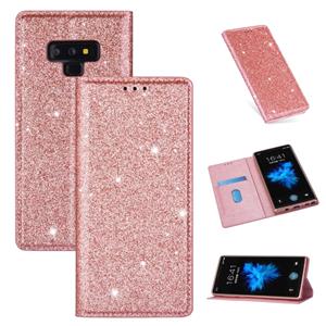 huismerk Voor Samsung Galaxy Note 9 Ultrathin Glitter Magnetic Horizontal Flip Leather Case met Holder & Card Slots (Rose Gold)