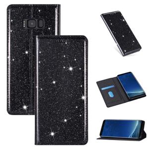 huismerk Voor Samsung Galaxy S8+ Ultrathin Glitter Magnetic Horizontal Flip Leather Case met Holder & Card Slots(Zwart)