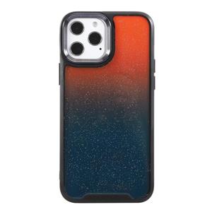 huismerk Schokbestendig gradiënt telefoonhoesje voor iPhone 13 Pro (blauw oranje)