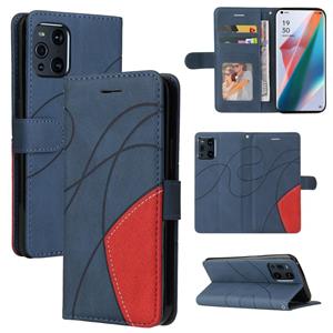 huismerk Voor Oppo Vind X3 / Find X3 Pro Dual-Color Splicing Horizontale Flip PU Lederen Case met Houder & Card Slots & Portemonnee