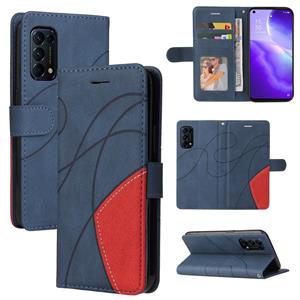 huismerk Voor Oppo Reno5 5G / Find X3 Lite Dual-Color Splicing Horizontale Flip PU Lederen Case met Houder & Card Slots & Portemonnee