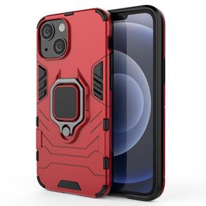 huismerk Schokbestendige PC + TPU-beschermhoes met magnetische ringhouder voor iPhone 13 mini