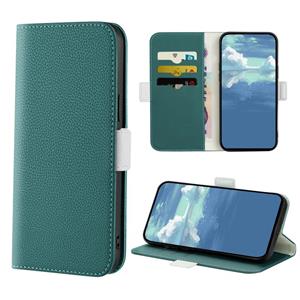 huismerk Candy Color Litchi Textuur Lederen telefoonhoesje voor iPhone 13 Pro (Dark Green)