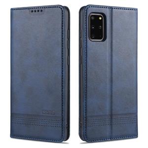 Voor Samsung Galaxy S20 AZNS Magnetic Calf Texture Horizontale Flip Lederen case met kaartslots & portemonnee (donkerblauw)