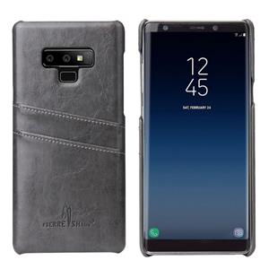 huismerk Fierre Shann Retro olie Wax textuur PU lederen Case voor Galaxy Note9 met Slots(Black) van de kaart