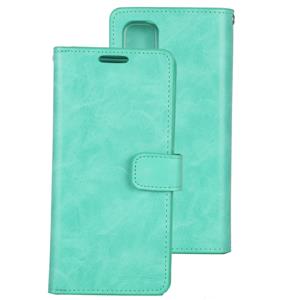 Voor Galaxy S20 Ultra GOOSPERY Mansoor Series Crazy Horse Texture Horizontal Flip Leather Case With Bracket & Card Slot & Wallet(Mint Green)