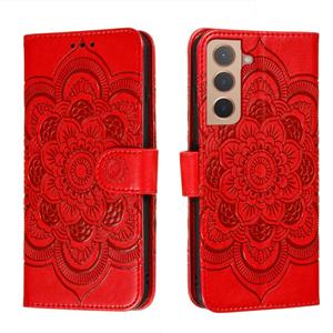 huismerk Voor Samsung Galaxy S22 + 5G Sun Mandala Embossing Pattern Telefoon Lederen Case met Houder & Card Slots & Wallet & Lanyard