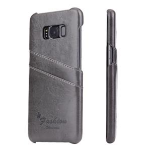 huismerk Fierre Shann Retro olie Wax textuur PU lederen Case voor Galaxy S8 PLUS / G9550 met Slots(Black) van de kaart