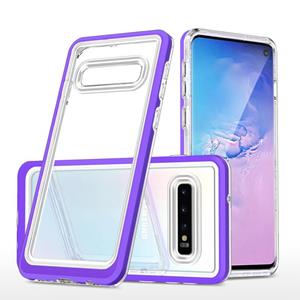 huismerk Voor Samsung Galaxy S10 Clear Acrylic + PC + TPU Shockproof Phone Case (Purple)