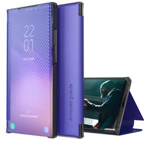 huismerk Voor Xiaomi Redmi Note 10 Pro Carbon Fibrexture Time Horizontale Flip Leren Case met Houder & Touch Call Display ID (Purple)