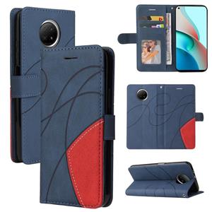 huismerk Voor Xiaomi Redmi Note 9 5G CN-versie Dual-Color Splicing Horizontale Flip PU Lederen Case met Houder & Card Slots & Portemonnee