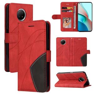 huismerk Voor Xiaomi Redmi Note 9 5G CN-versie Dual-Color Splicing Horizontale Flip PU Lederen Case met Houder & Card Slots & Portemonnee