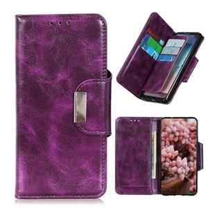 huismerk Voor Samsung Galaxy Note20 Crazy Horse Texture Horizontale Flip Leren Case Met Houder & 6-Card Slots & Portemonnee (Paars)