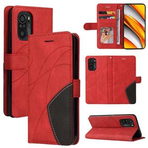 huismerk Voor Xiaomi Redmi K40 / K40 PRO / POCO F3 Dual-Color Splicing Horizontale Flip PU Lederen Case met Houder & Card Slots & Portemonnee