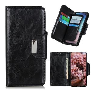 huismerk Voor Samsung Galaxy Note20 Ultra Crazy Horse Texture Horizontale Flip Lederen Case met Houder > 6-Card Slots > Portemonnee (Zwart)